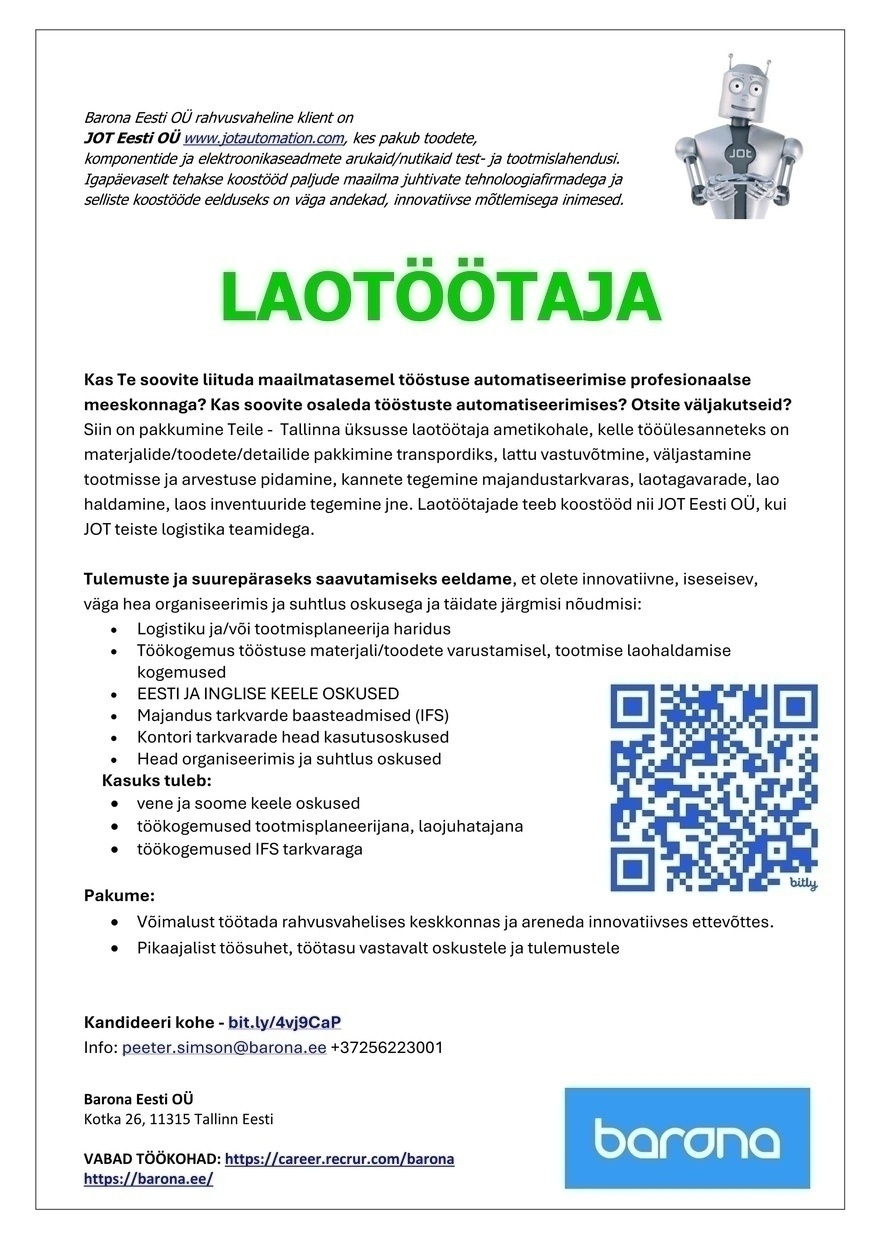 Barona Eesti OÜ LAOTÖÖTAJA