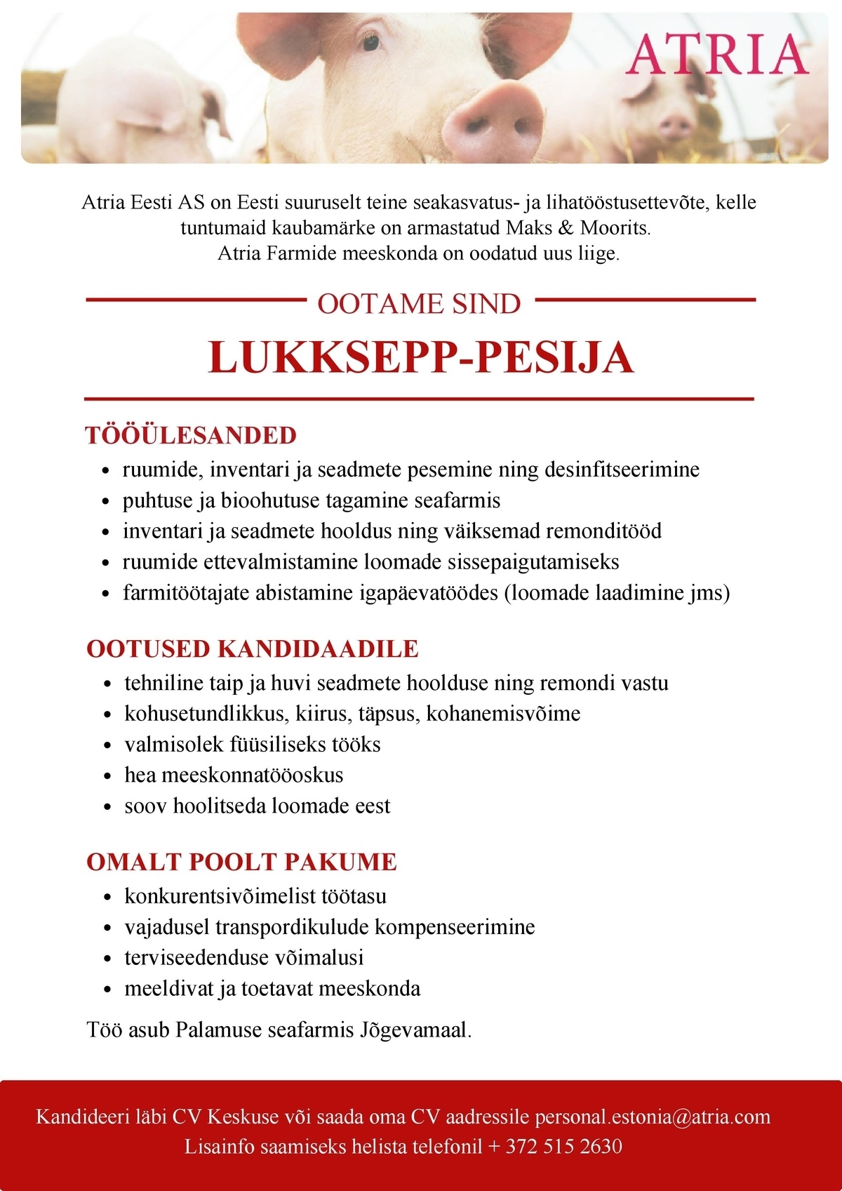 Atria Farmid OÜ Lukksepp-pesija