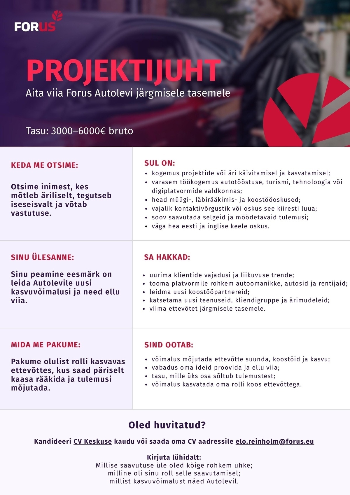 Forus International OÜ Forus Autolevi projektijuht