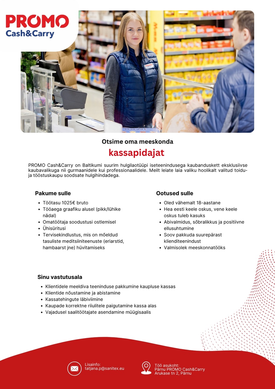 Sanitex OÜ Kassapidaja