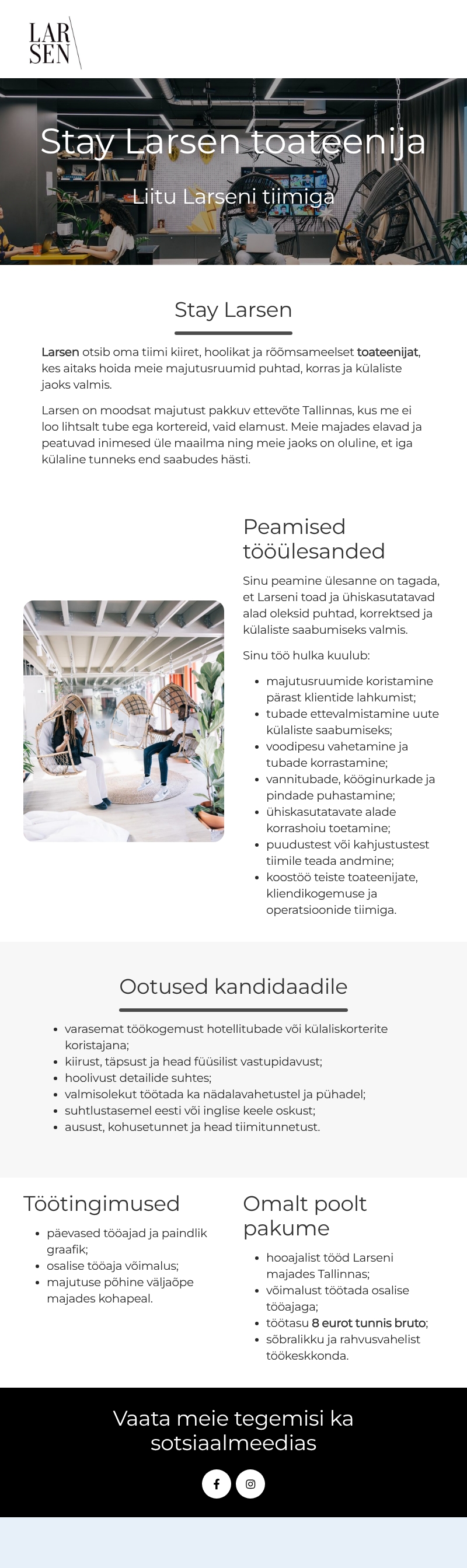 Stay Larsen OÜ Stay Larsen toateenija