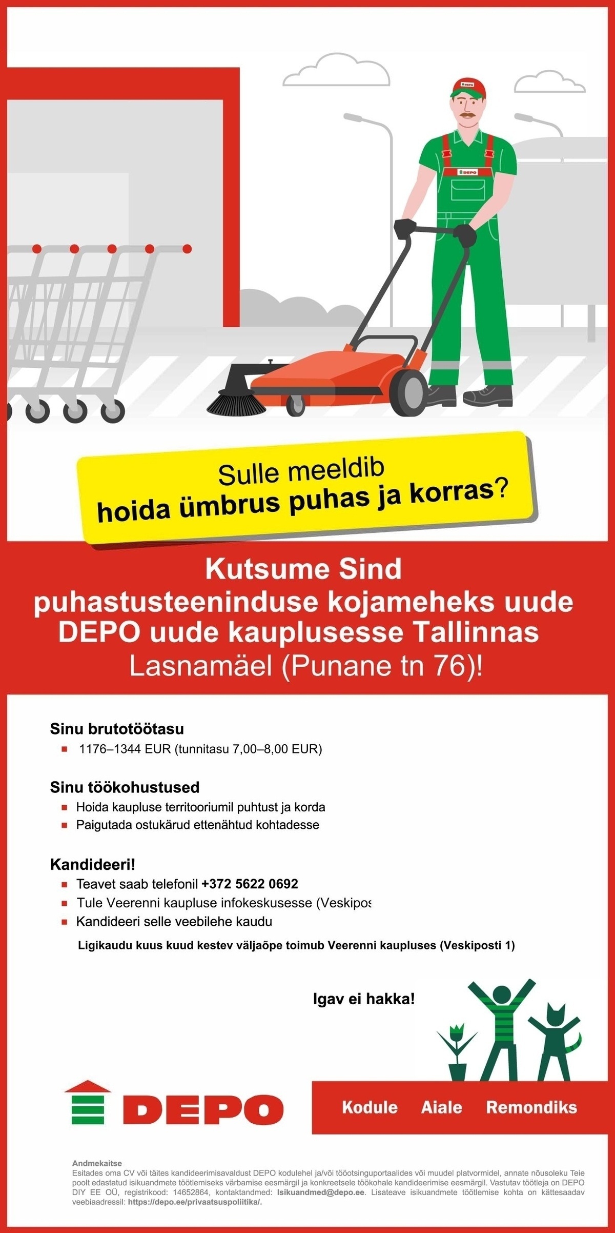 DEPO DIY EE OÜ Kojamees, Lasnamäe (Punane tn 76)
