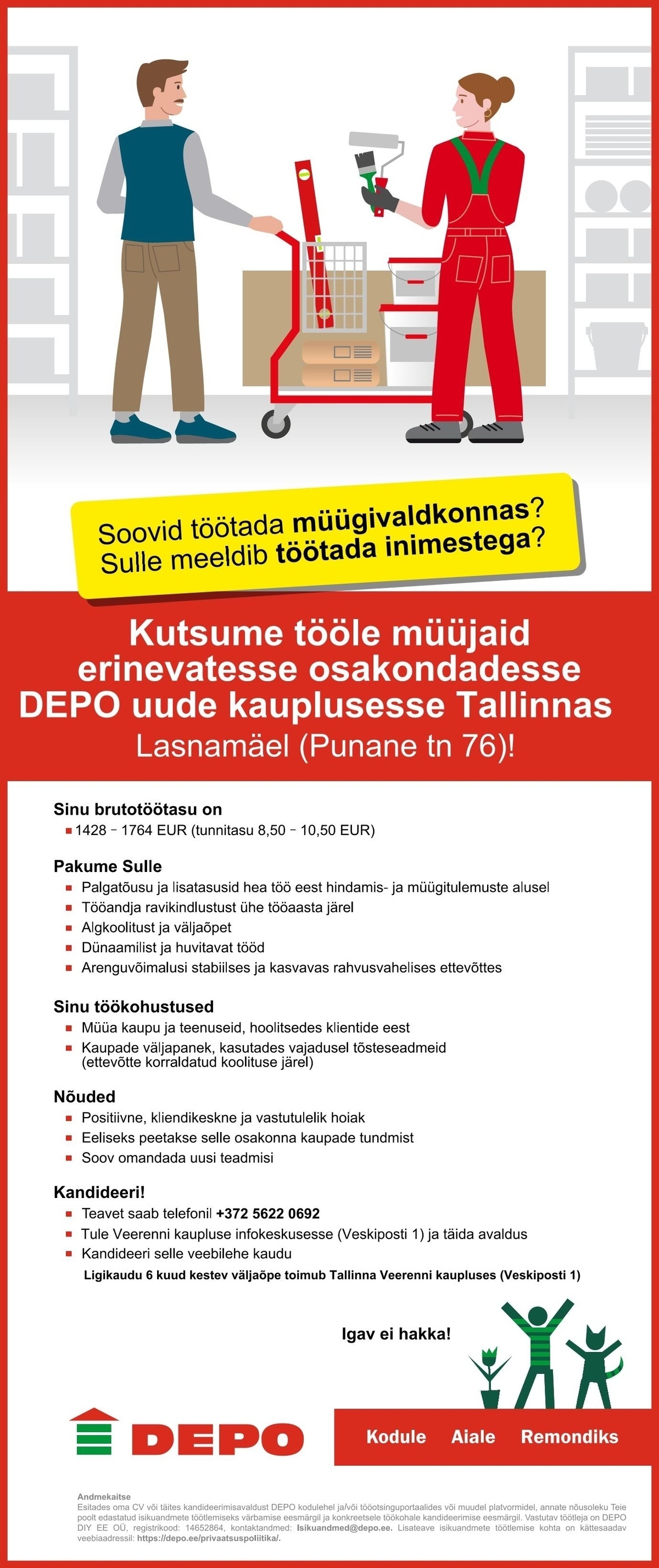 DEPO DIY EE OÜ Müüja, Lasnamäe (Punane tn 76)