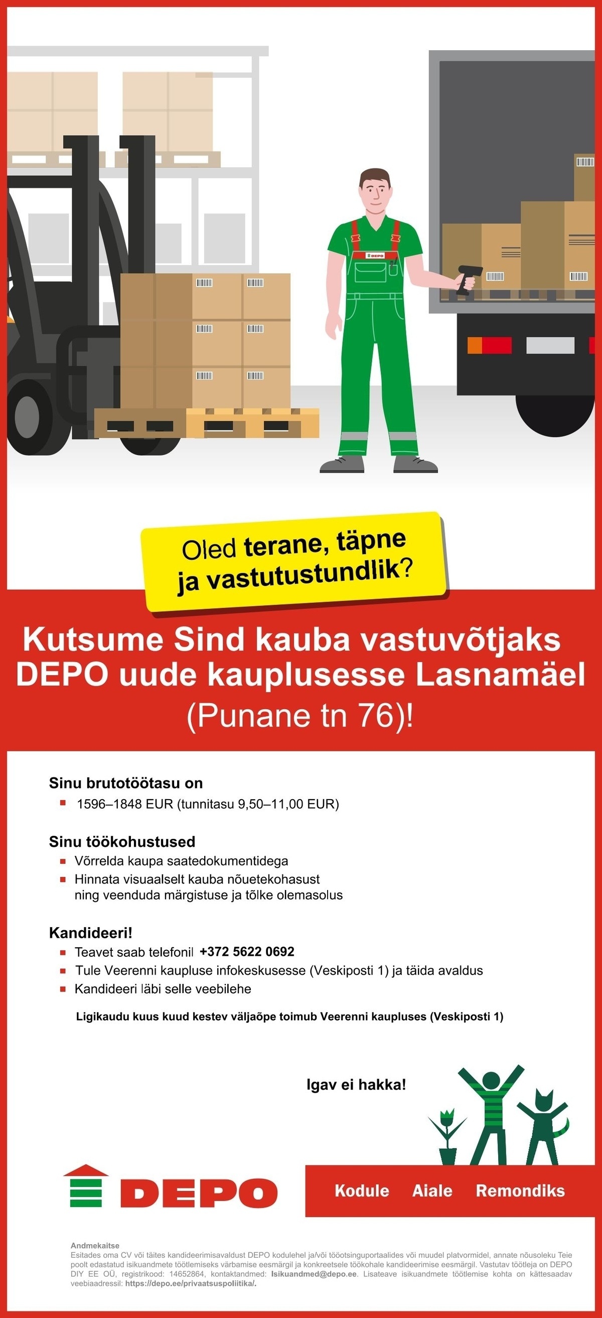 DEPO DIY EE OÜ Kauba vastuvõtja, Lasnamäe (Punane tn 76)