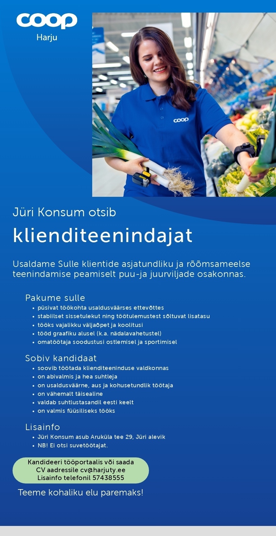 Harju Tarbijate Ühistu Klienditeenindaja Jüri Konsumisse (Coop Harju)