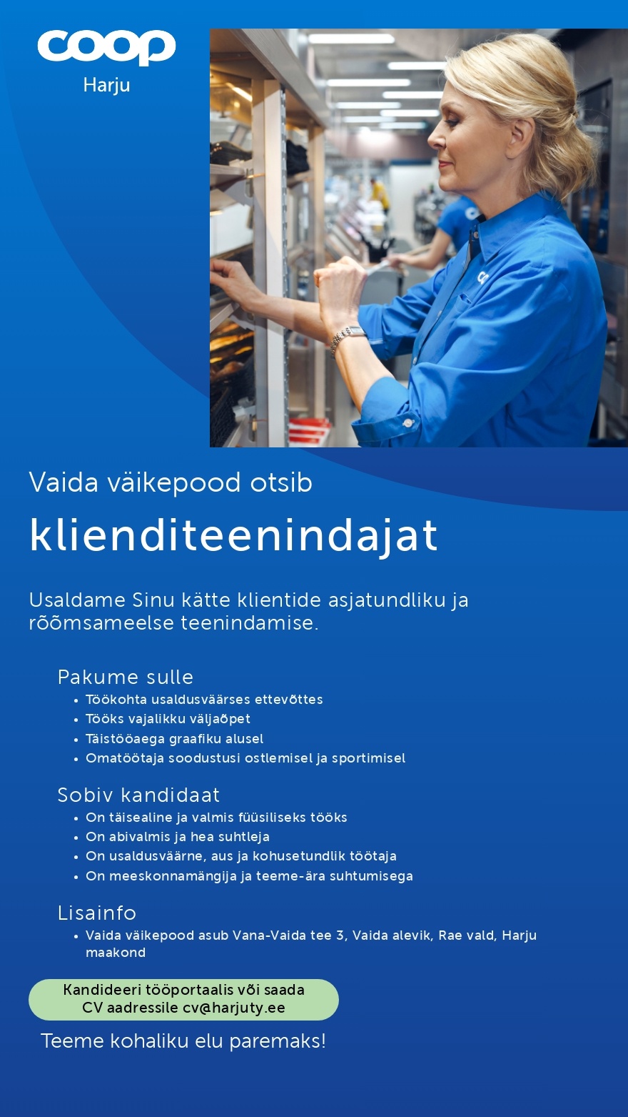Harju Tarbijate Ühistu Klienditeenindaja Vaida väikepood (Coop Harju)