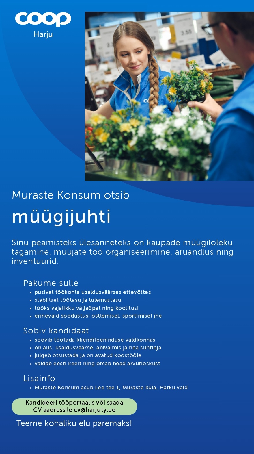 Harju Tarbijate Ühistu Müügijuht Muraste Konsumisse (Coop Harju)