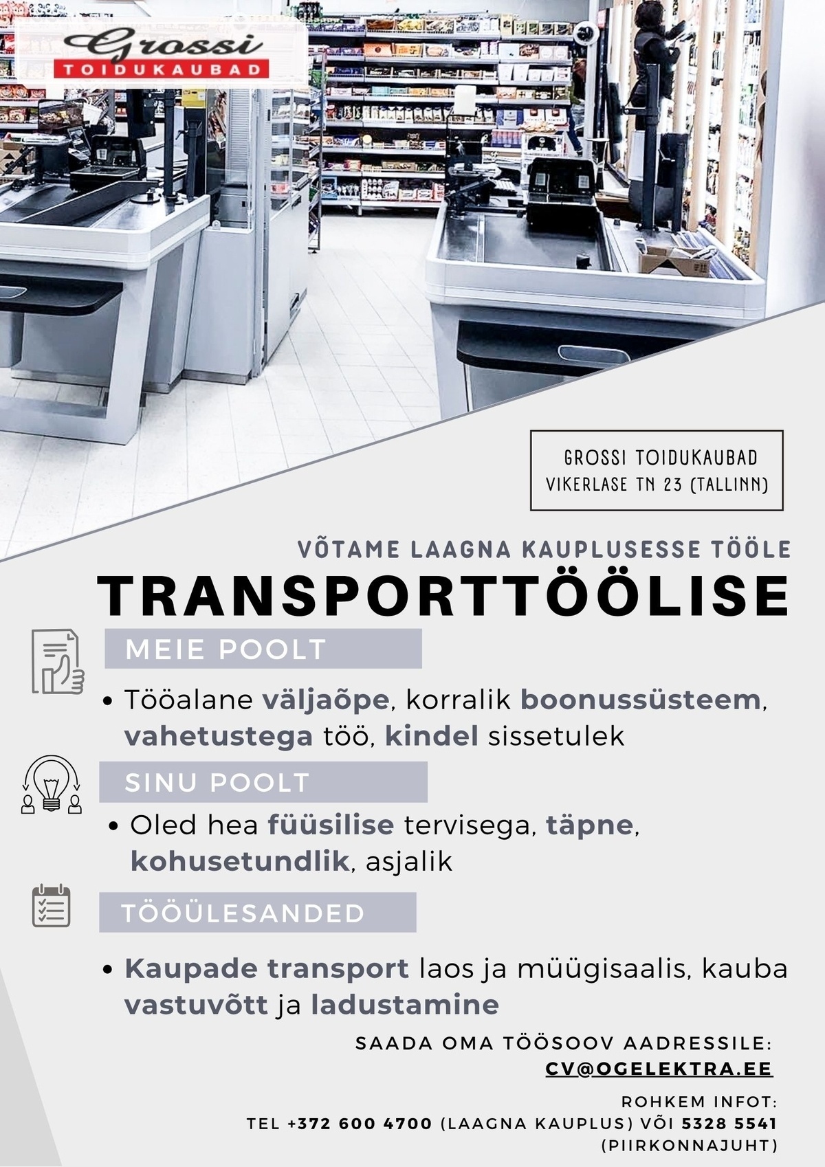 OG Elektra AS Transporttööline (Laagna)