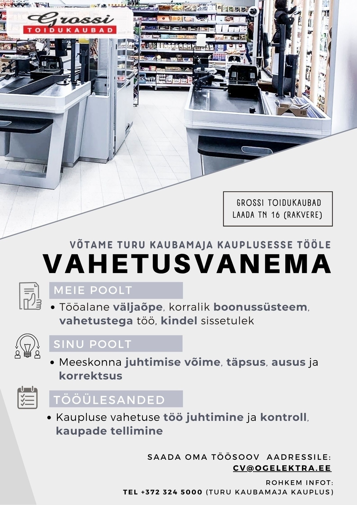OG Elektra AS Vahetusvanem (Turu Kaubamaja)