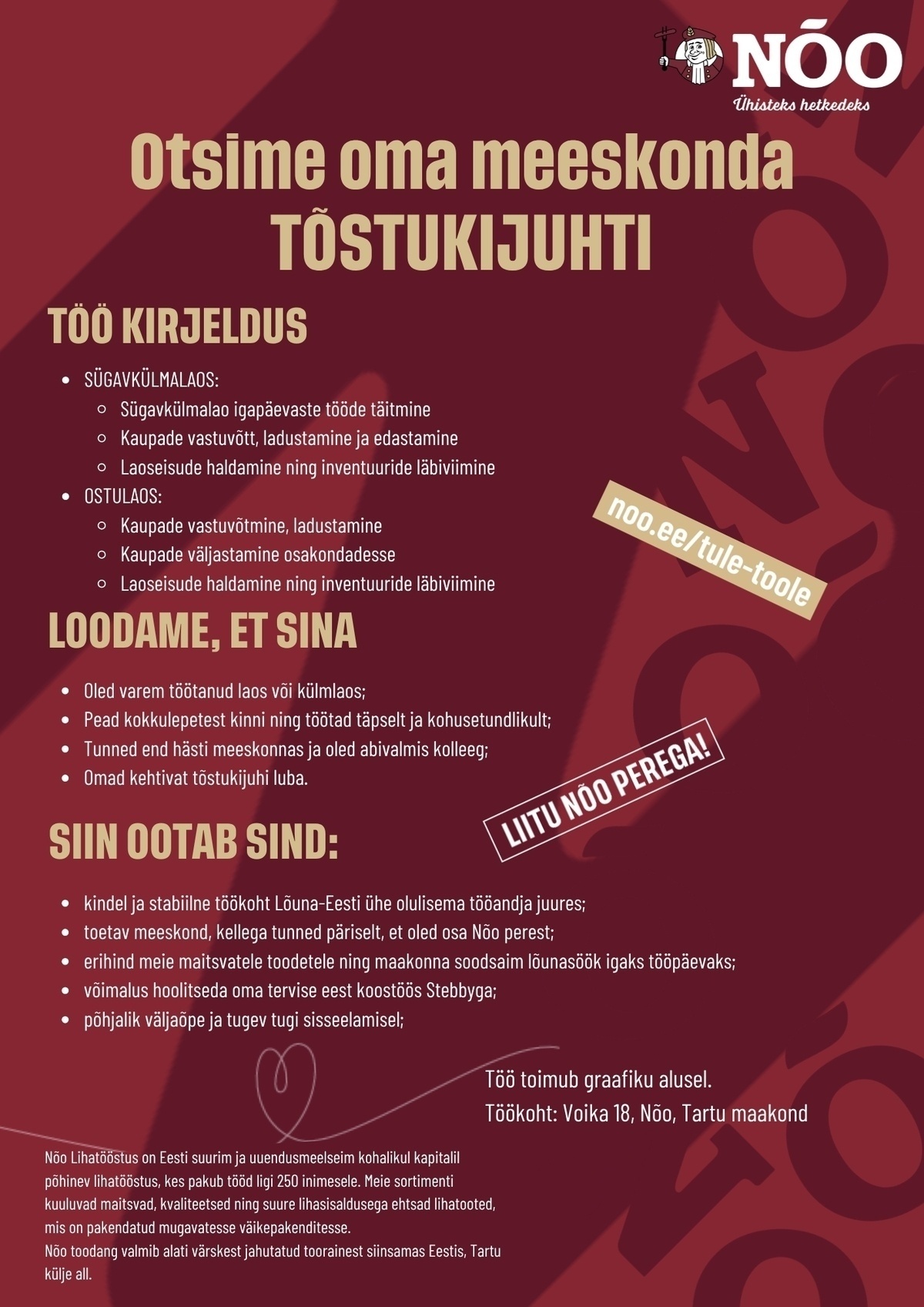 Nõo Lihatööstus OÜ Tõstukijuht