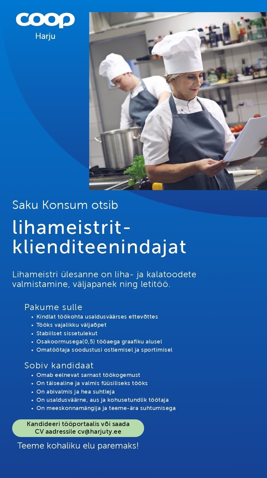 Harju Tarbijate Ühistu Lihameister-klienditeenindaja Saku Konsumisse (Coop Harju)