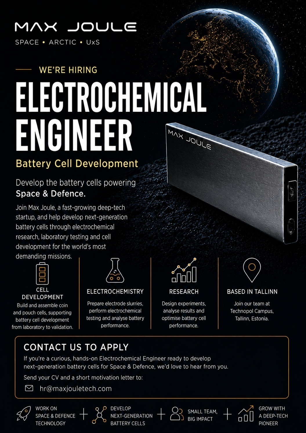 Max Joule OÜ Electrochemical Engineer