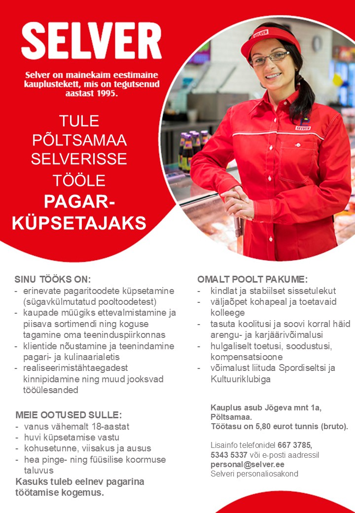 Selver Pagar-küpsetaja Põltsamaa Selveris
