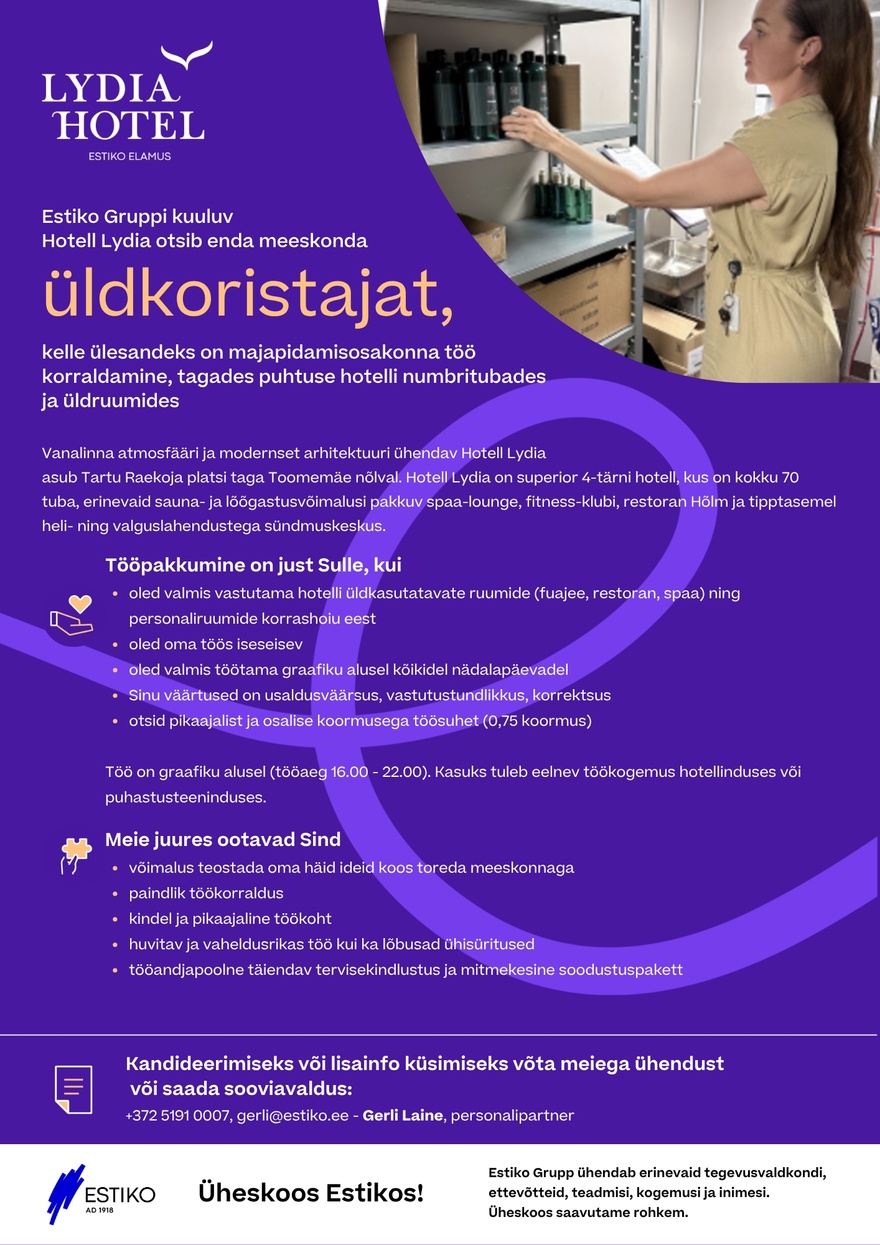 OÜ Lydia Hotell Hotell Lydia üldkoristaja