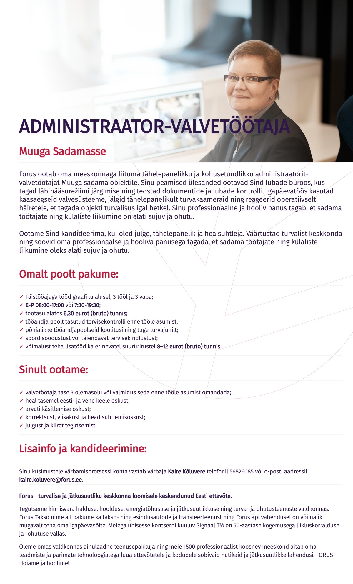 Forus Security AS Administraator-valvetöötaja