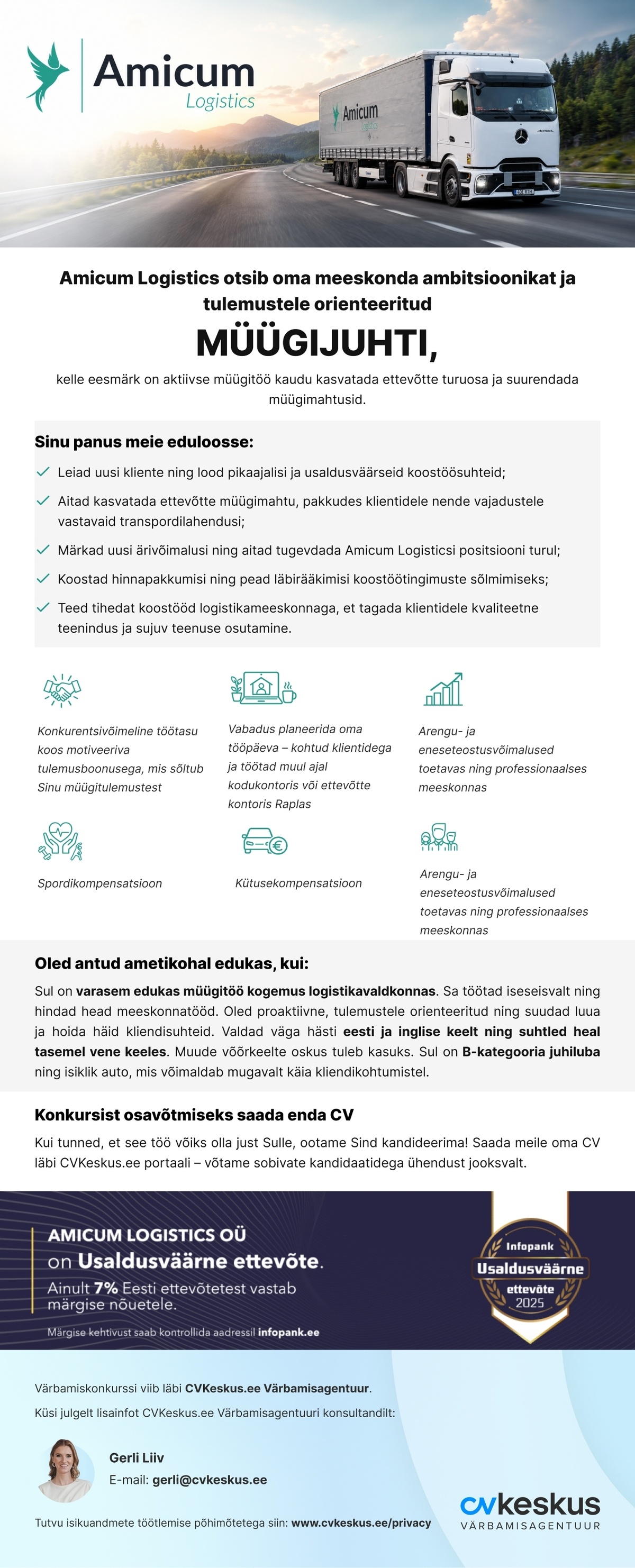 Amicum Logistics OÜ MÜÜGIJUHT