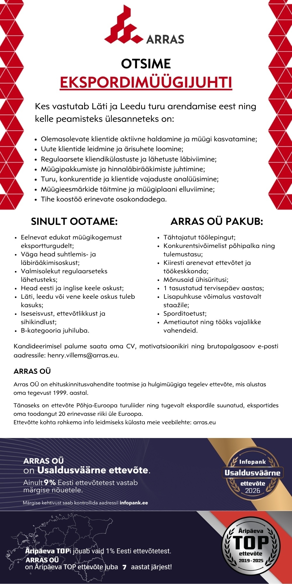Arras OÜ Müügijuht