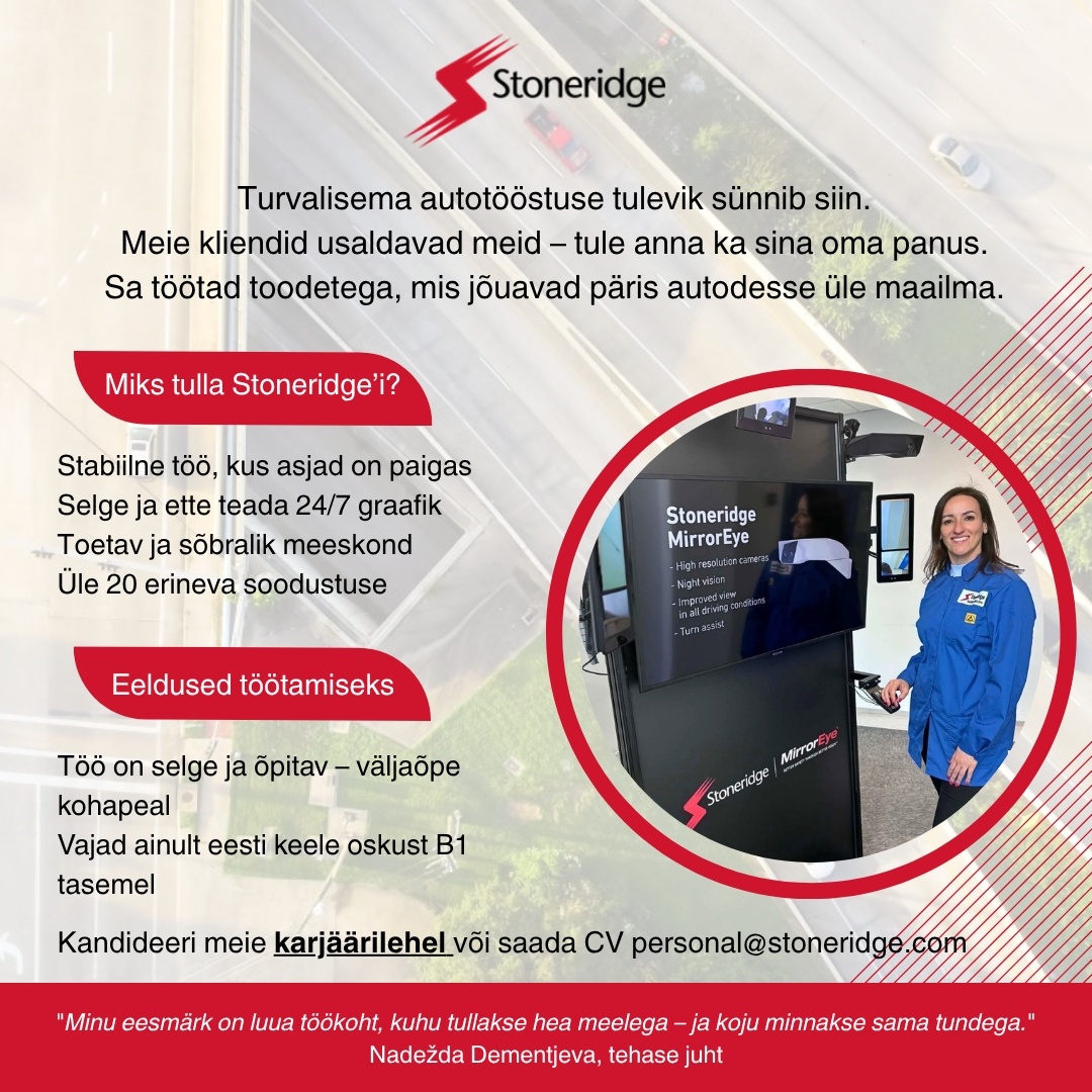 Stoneridge Electronics AS Elektroonikaseadmete koostaja