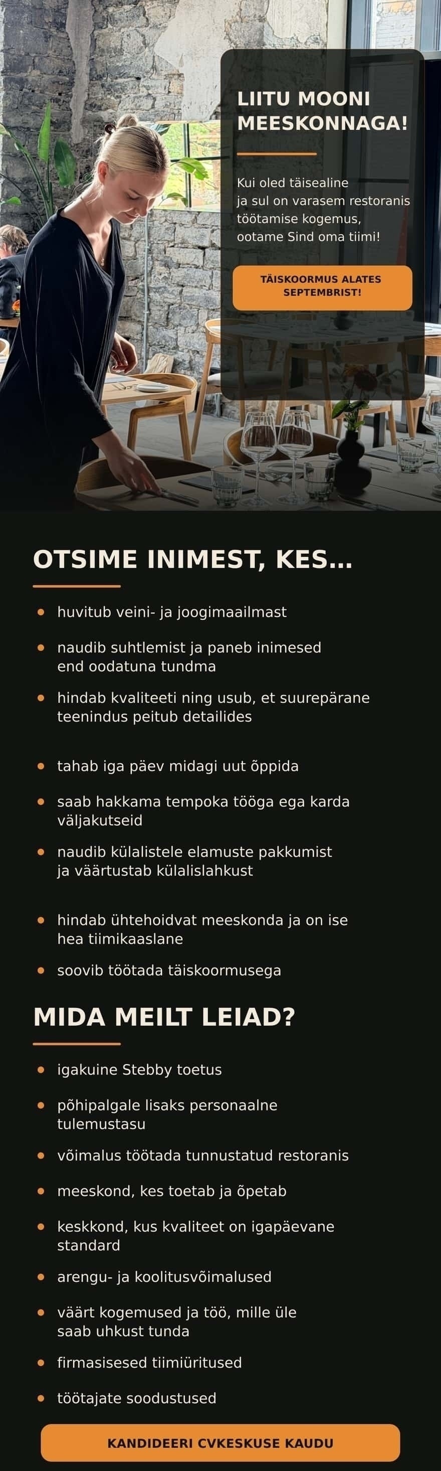 Restoran Tri OÜ Teenindaja
