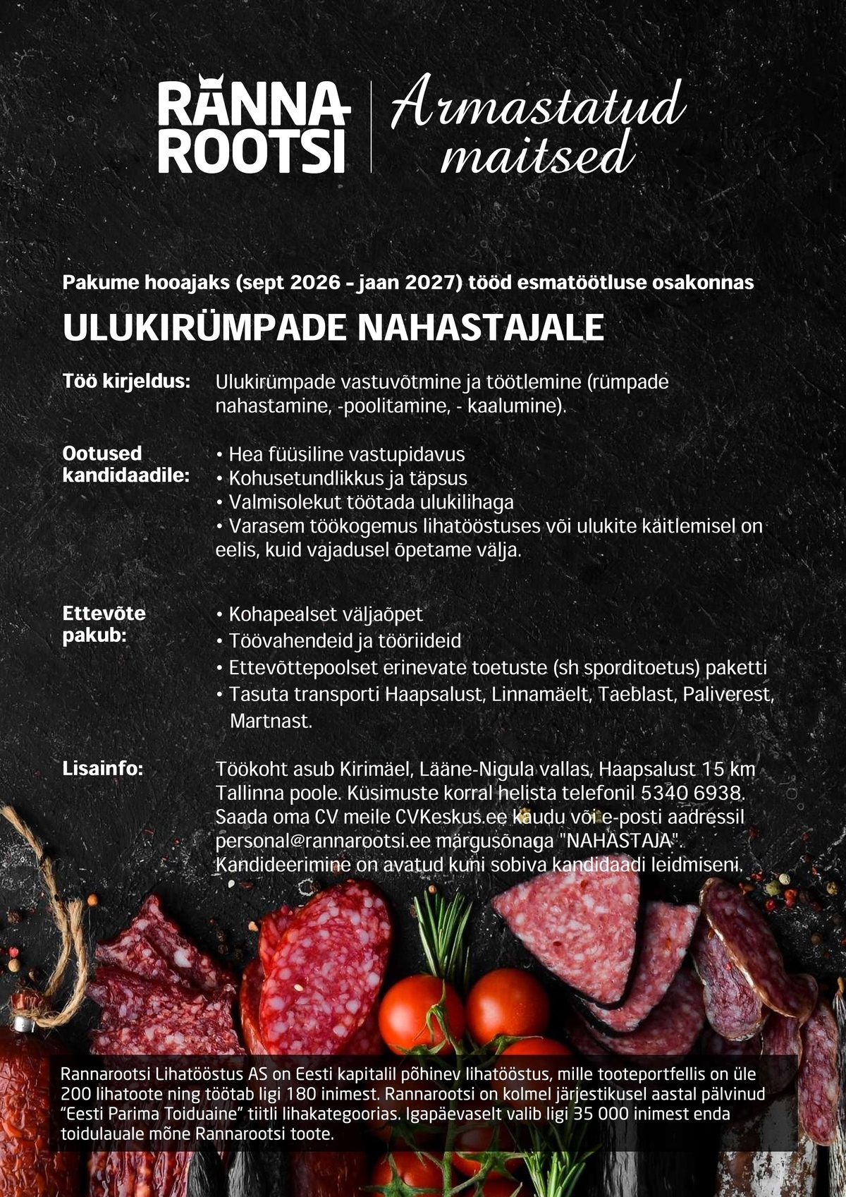 Rannarootsi Lihatööstus AS Ulukirümpade nahastaja