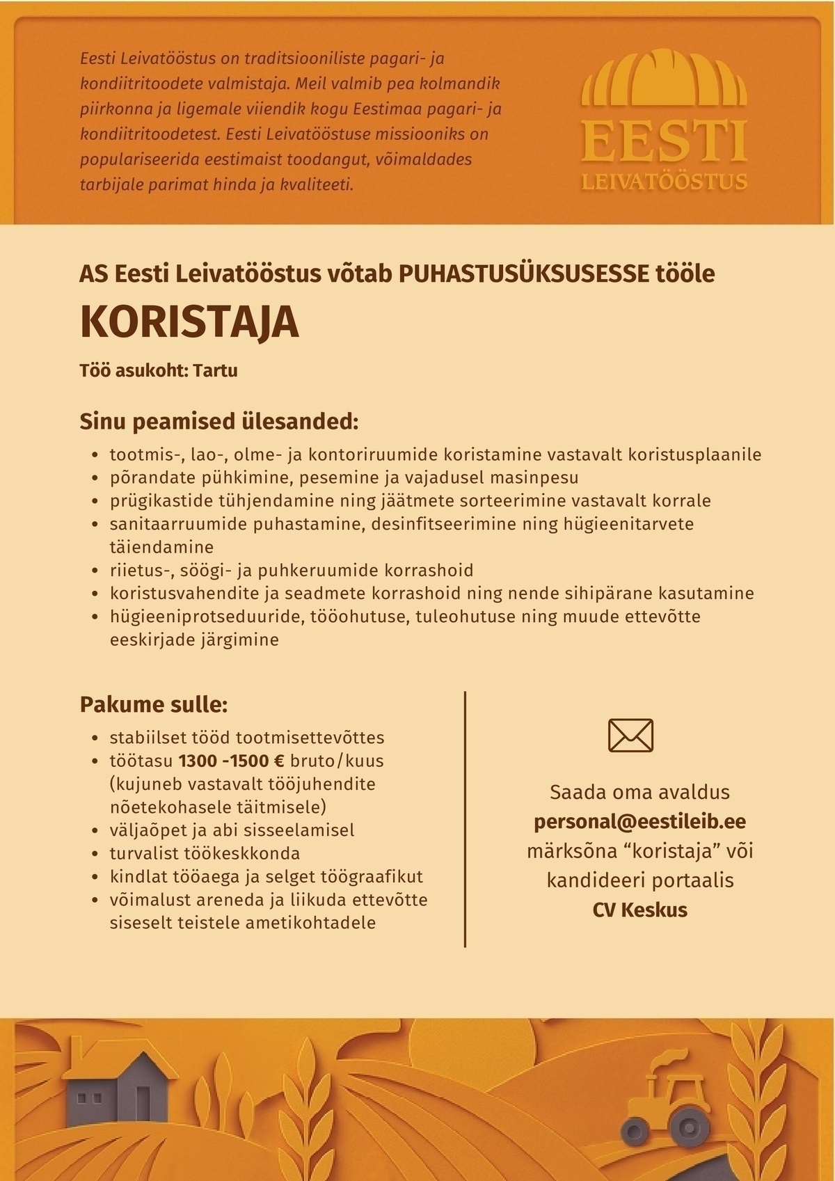EESTI LEIVATÖÖSTUS AS KORISTAJA