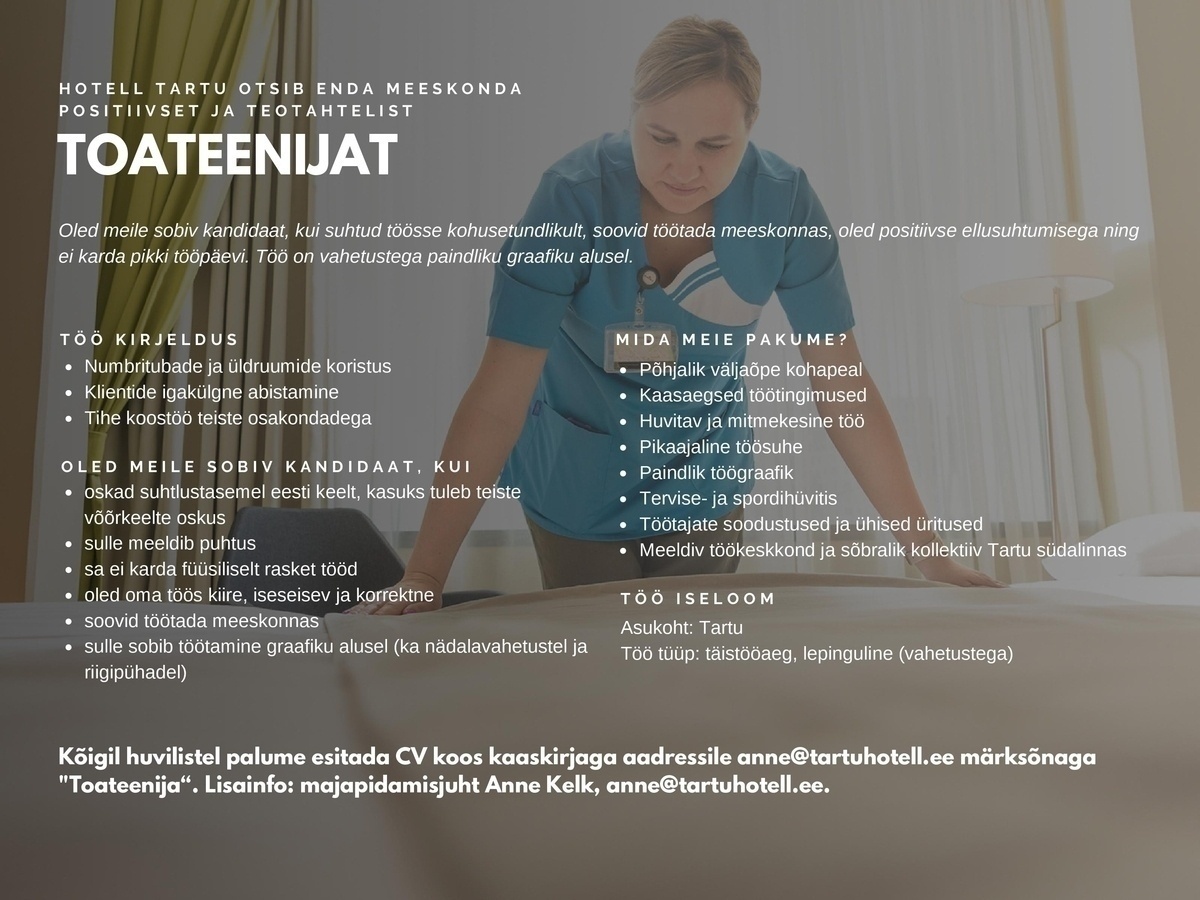 HOTELL TARTU OÜ Toateenija
