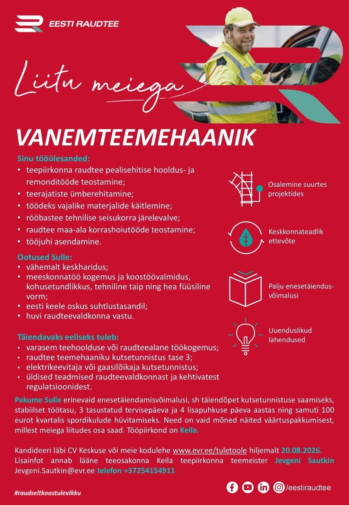 Eesti Raudtee AS Vanemteemehaanik