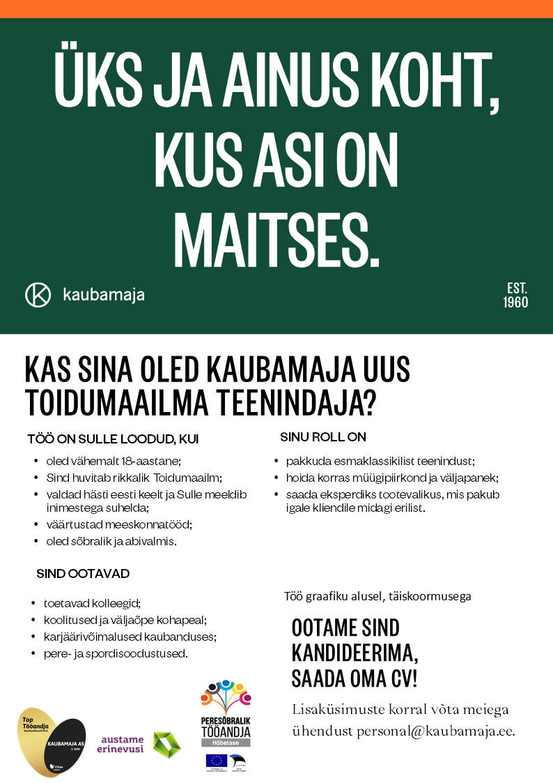 Kaubamaja Toidumaailma teenindaja