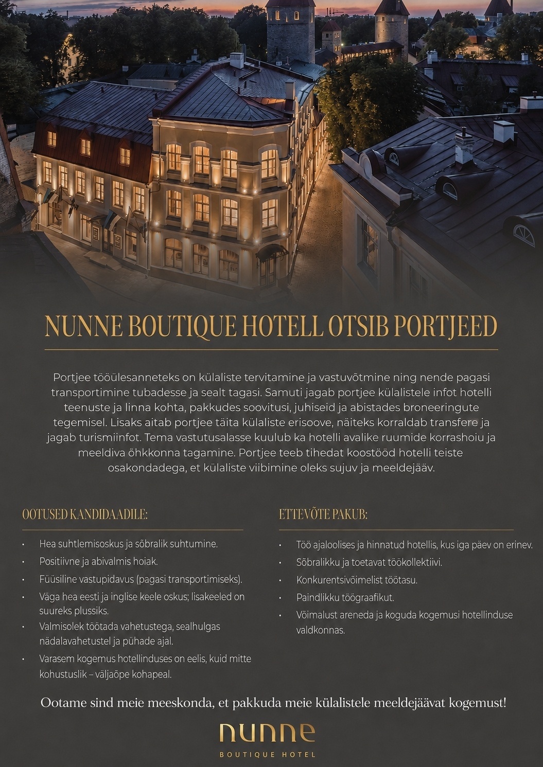 Nunne Kvartal OÜ Portjee vanalinna butiikhotelli 0,5 koormusega