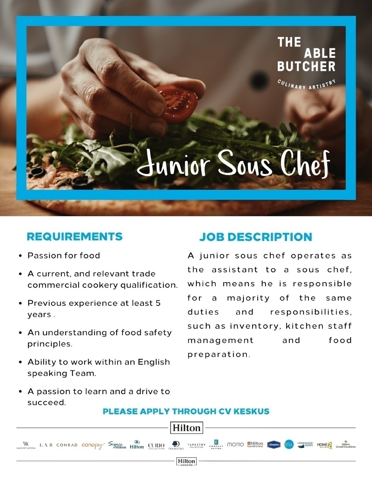 Hilton Tallinn Park Junior Sous Chef