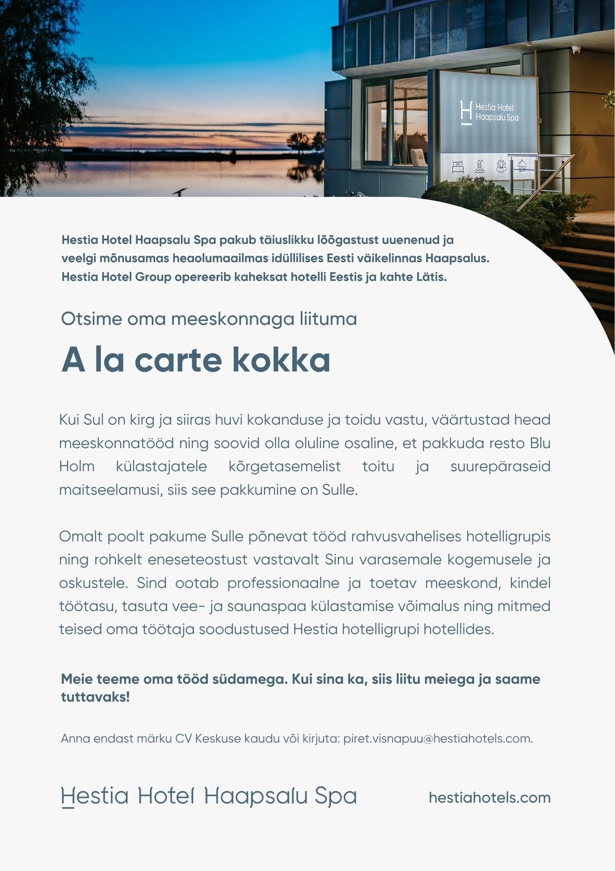 Hestia Hotel Haapsalu Spa A la carte kokk