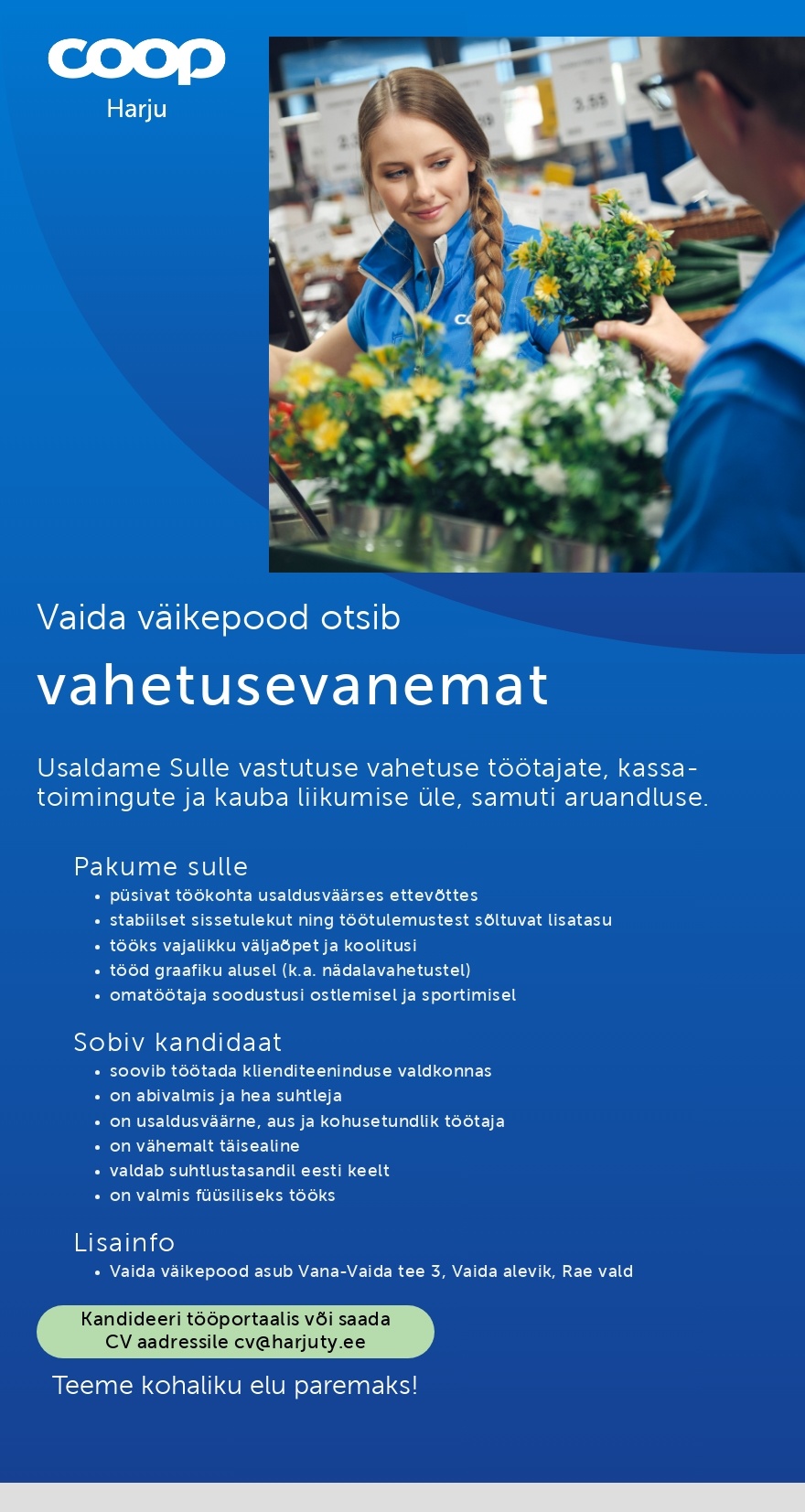 Harju Tarbijate Ühistu Vahetuse vanem Vaida väikepood (Vaida alevik, Rae vald) (Coop Harju)