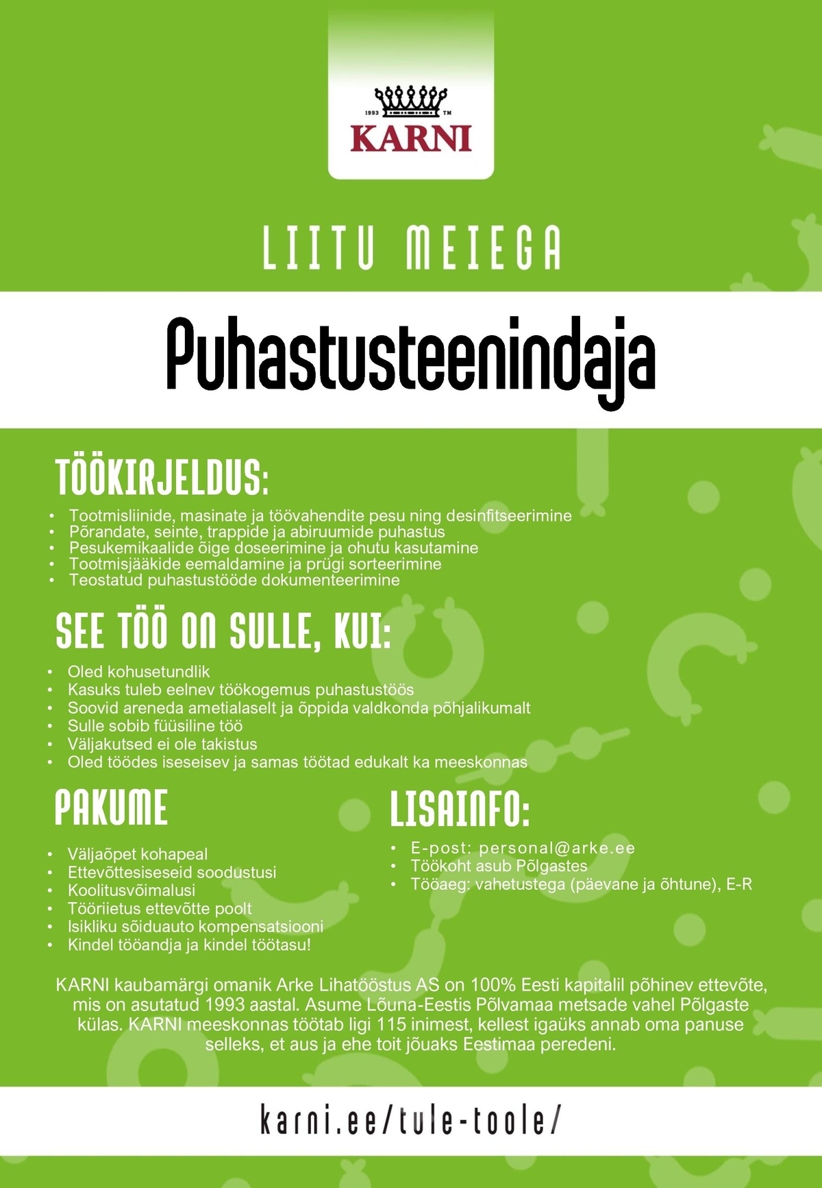 CVKeskus.ee klient Puhastusteenindaja