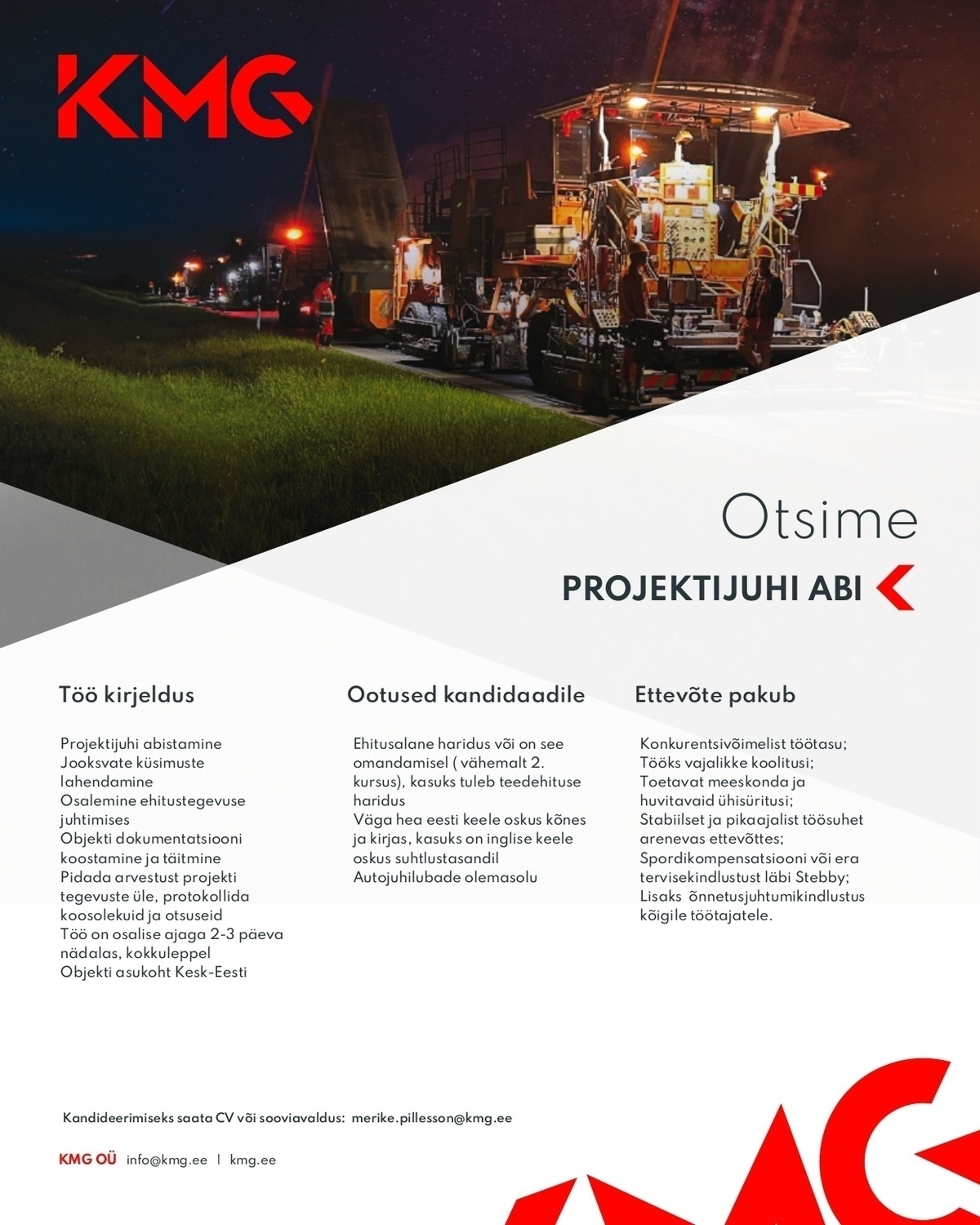 KMG OÜ Projektijuhi abi