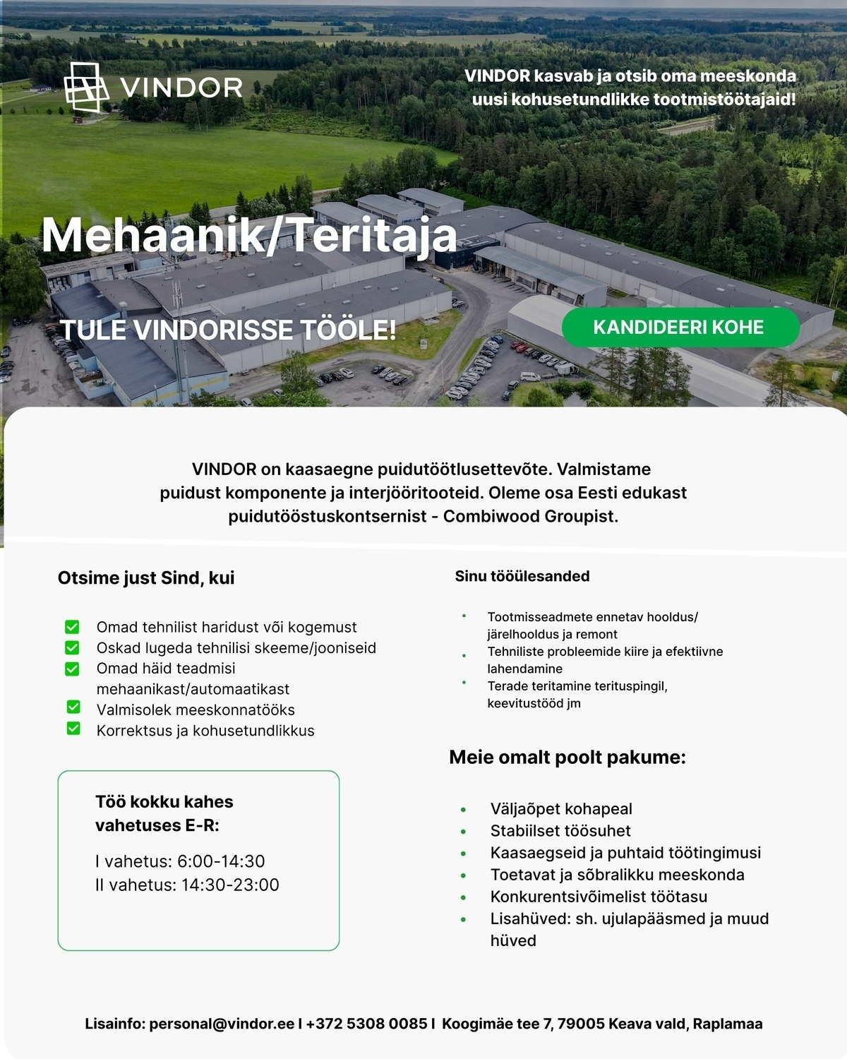 VINDOR OÜ Mehaanik