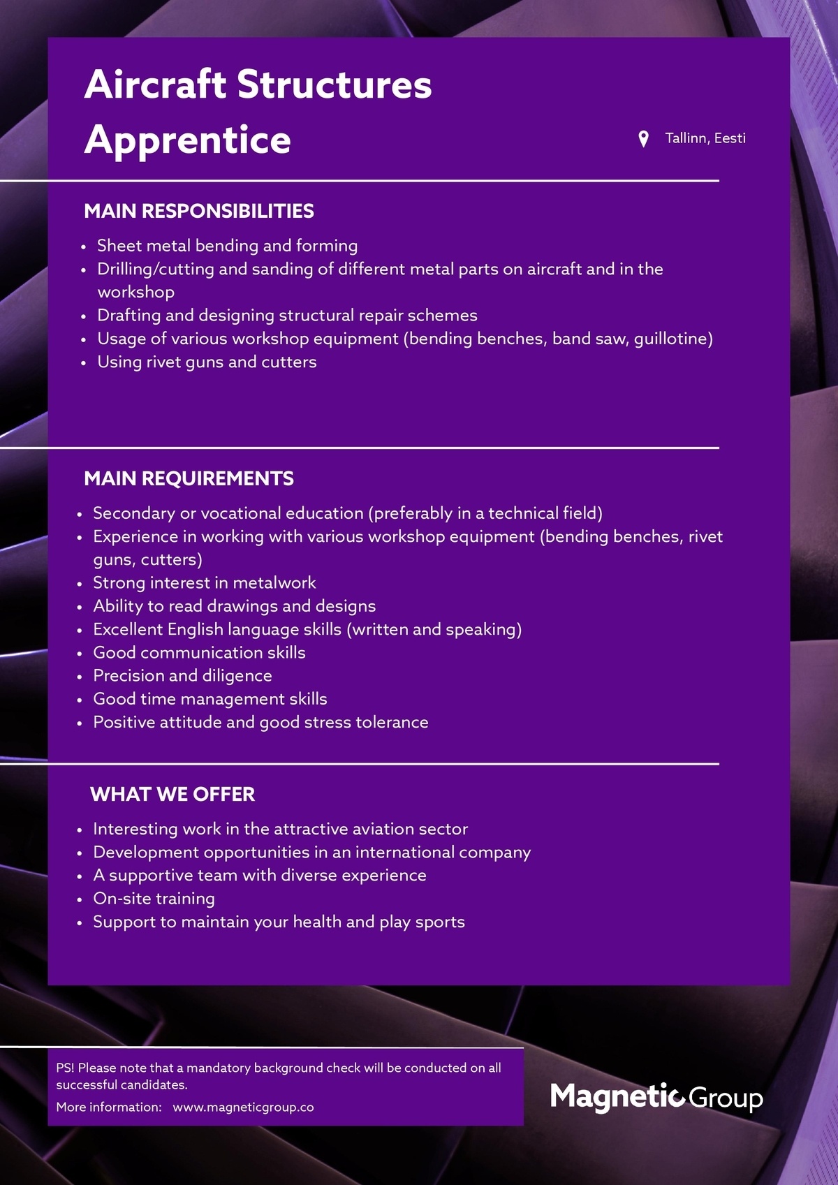 Magnetic MRO AS Aircraft Structures Apprentice