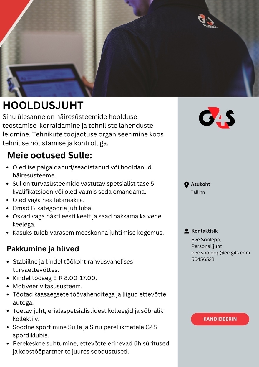 AS G4S Eesti Hooldusjuht