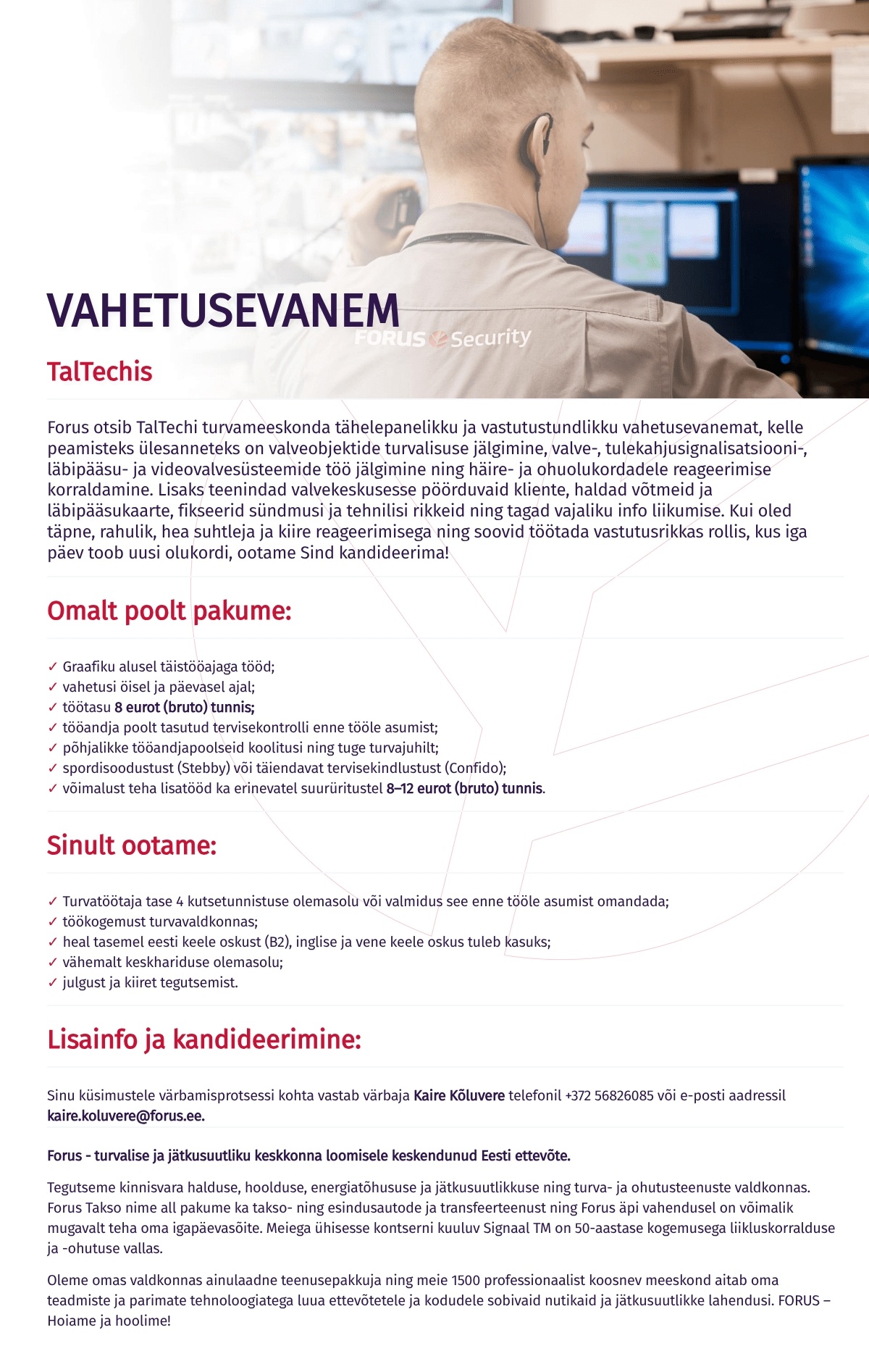 Forus Security AS Vahetusevanem TalTechis