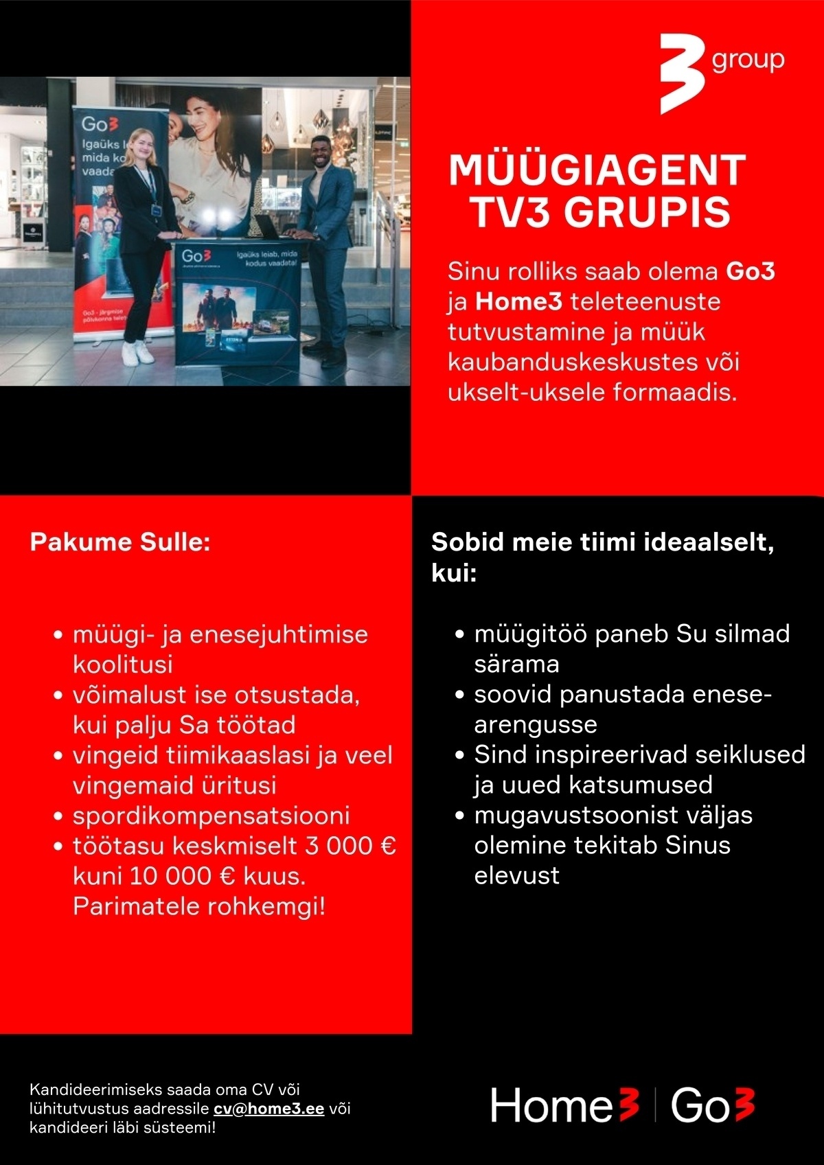 Go3 Baltics AS Müügiagent TV3 Grupis