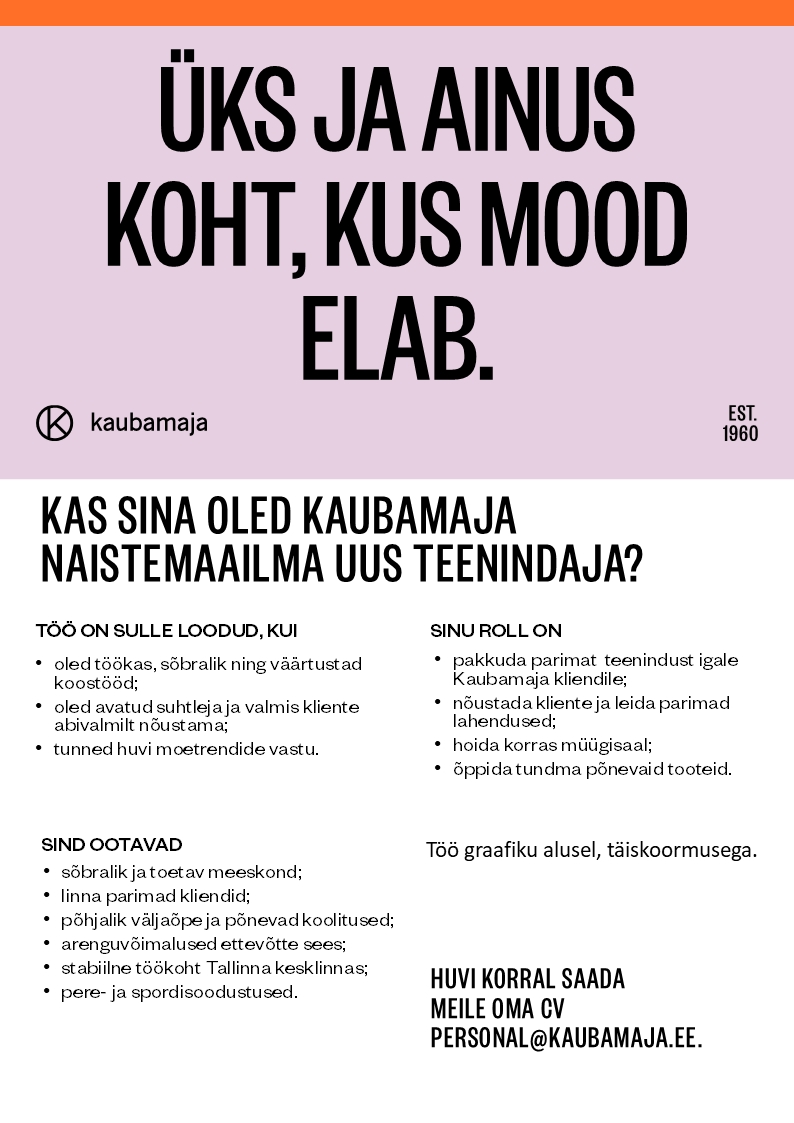 Kaubamaja Naistemaailma teenindaja