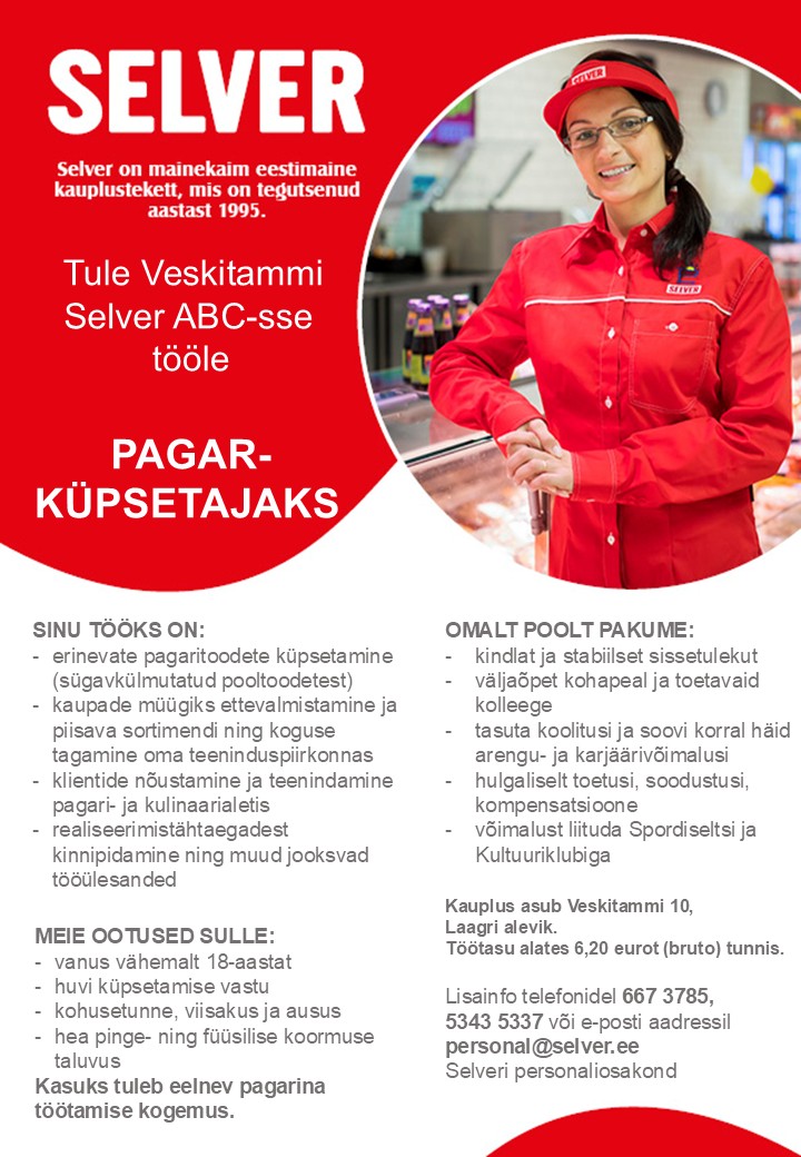 Selver Pagar-küpsetaja Veskitammi Selver ABC-s