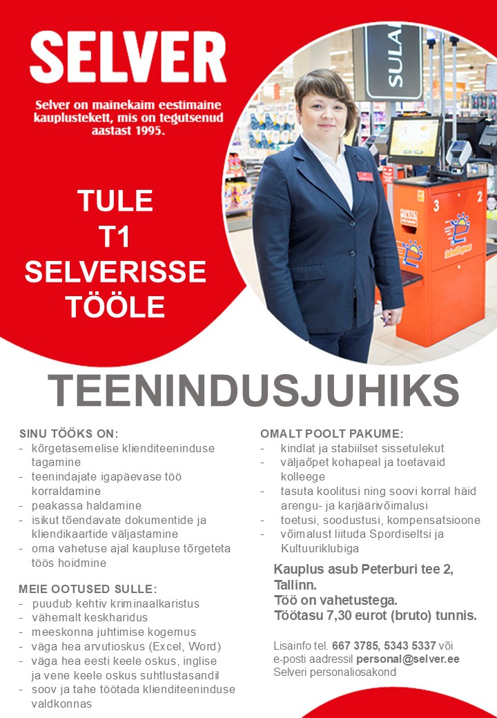 Selver Teenindusjuht T1 Selveris