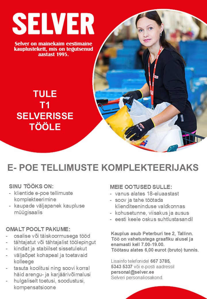 Selver E-poe tellimuste komplekteerija T1 Selveris