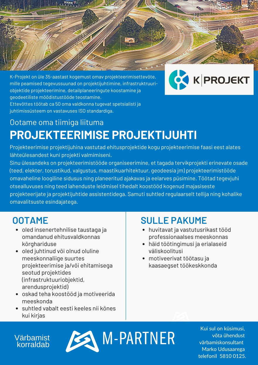 M-Partner HR Projekteerimise projektijuht