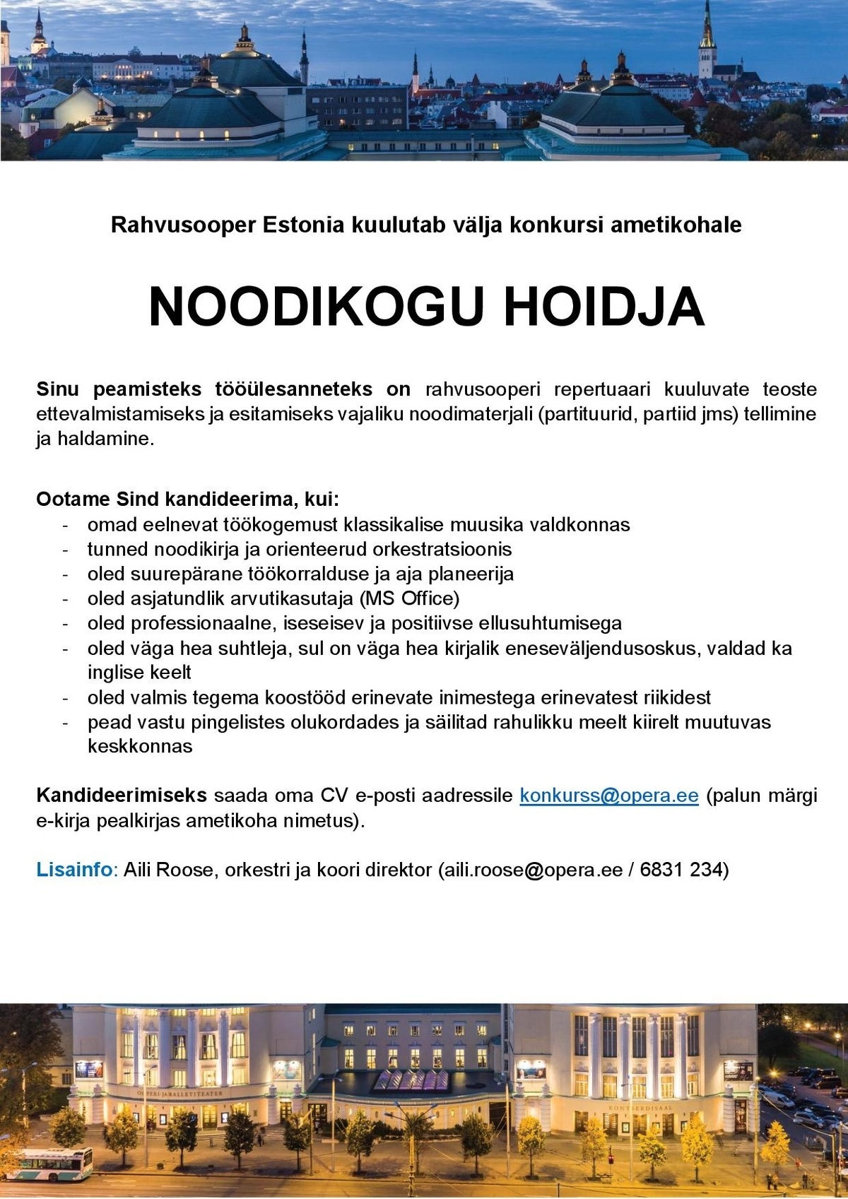 Rahvusooper Estonia Noodikogu hoidja