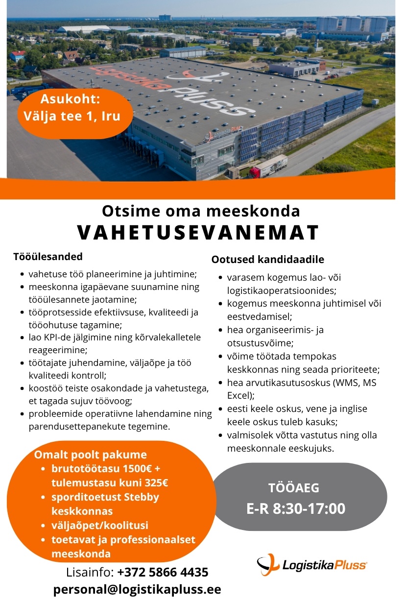 LOGISTIKA PLUSS OÜ Vahetusevanem