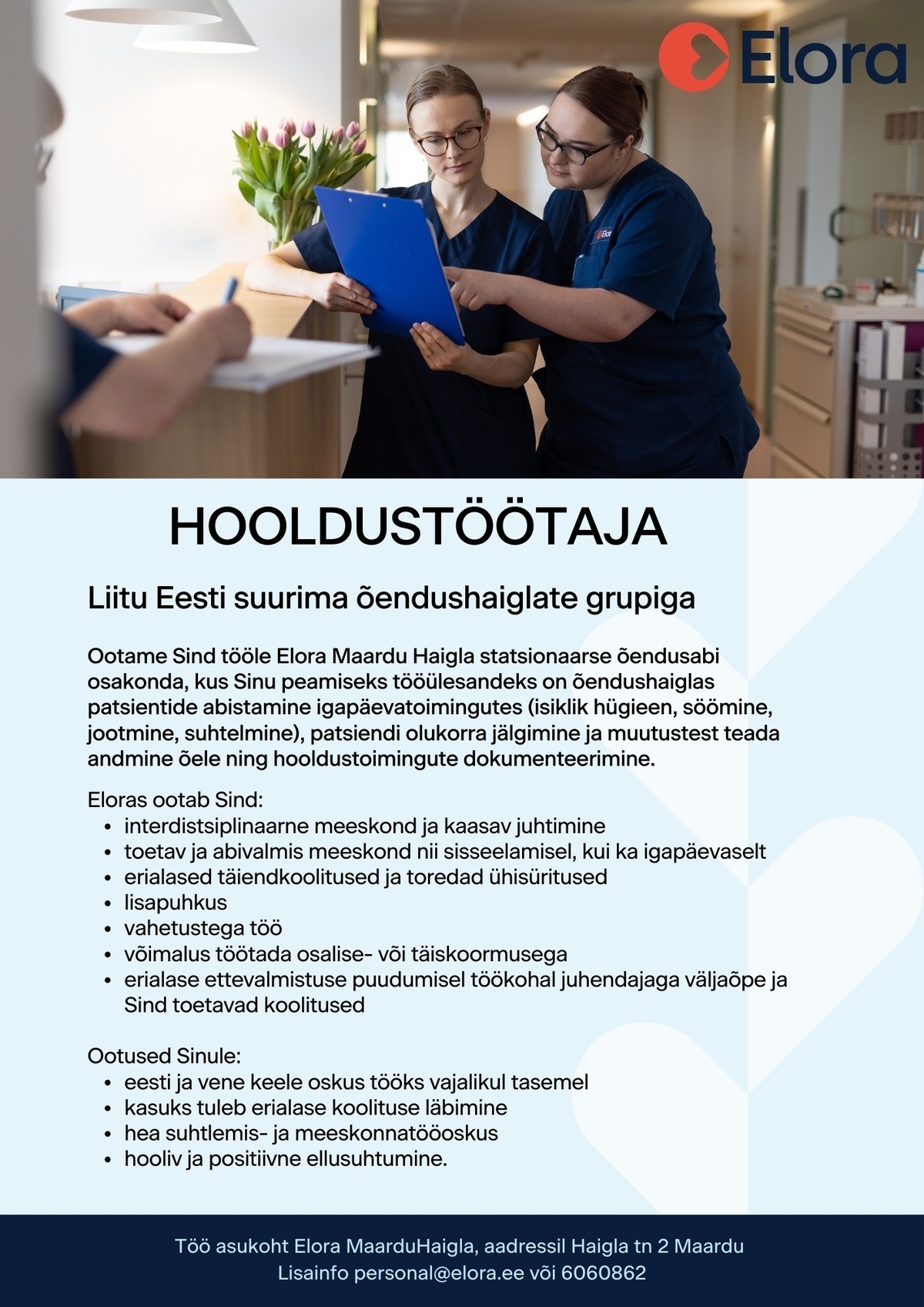 Elora Maardu Haigla AS Hooldustöötaja