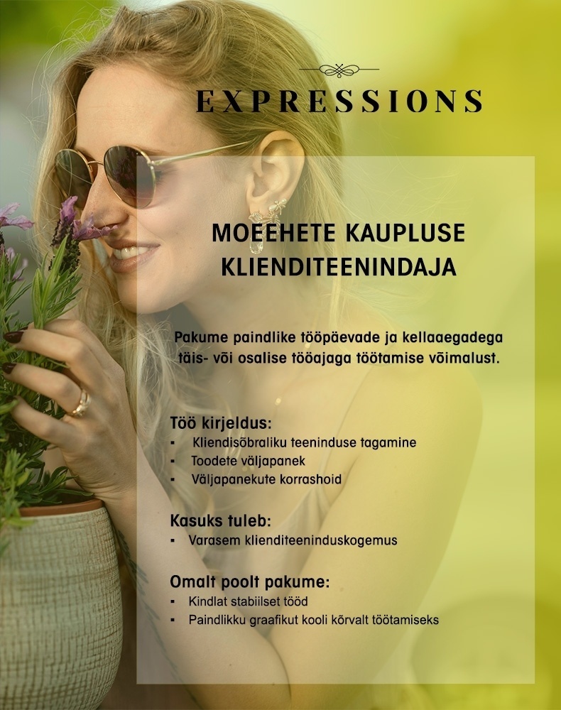 DADA GOPAL OÜ MOEEHETE KAUPLUSE KLIENDITEENINDAJA PÄRNU