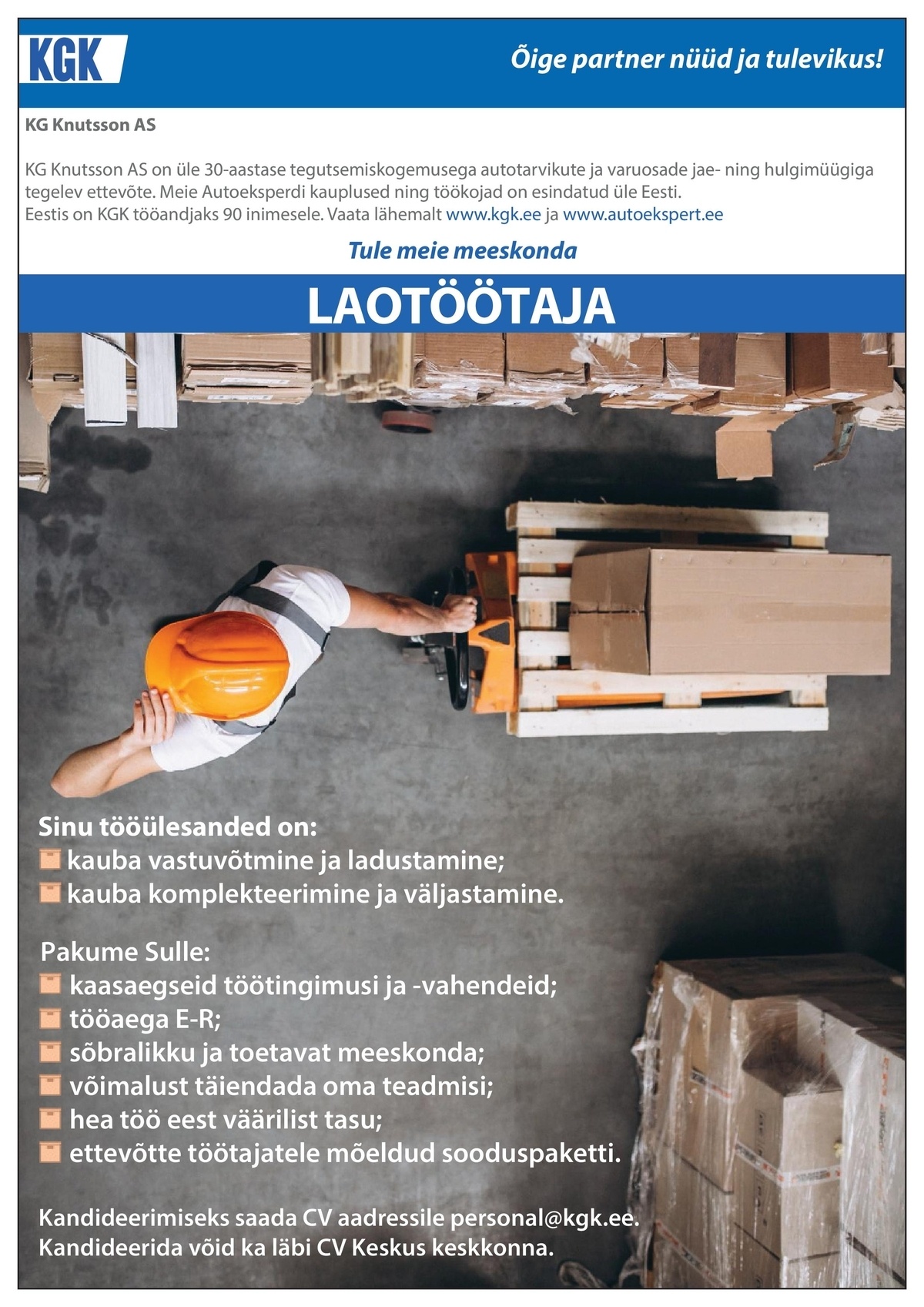 KG Knutsson AS Laotöötaja