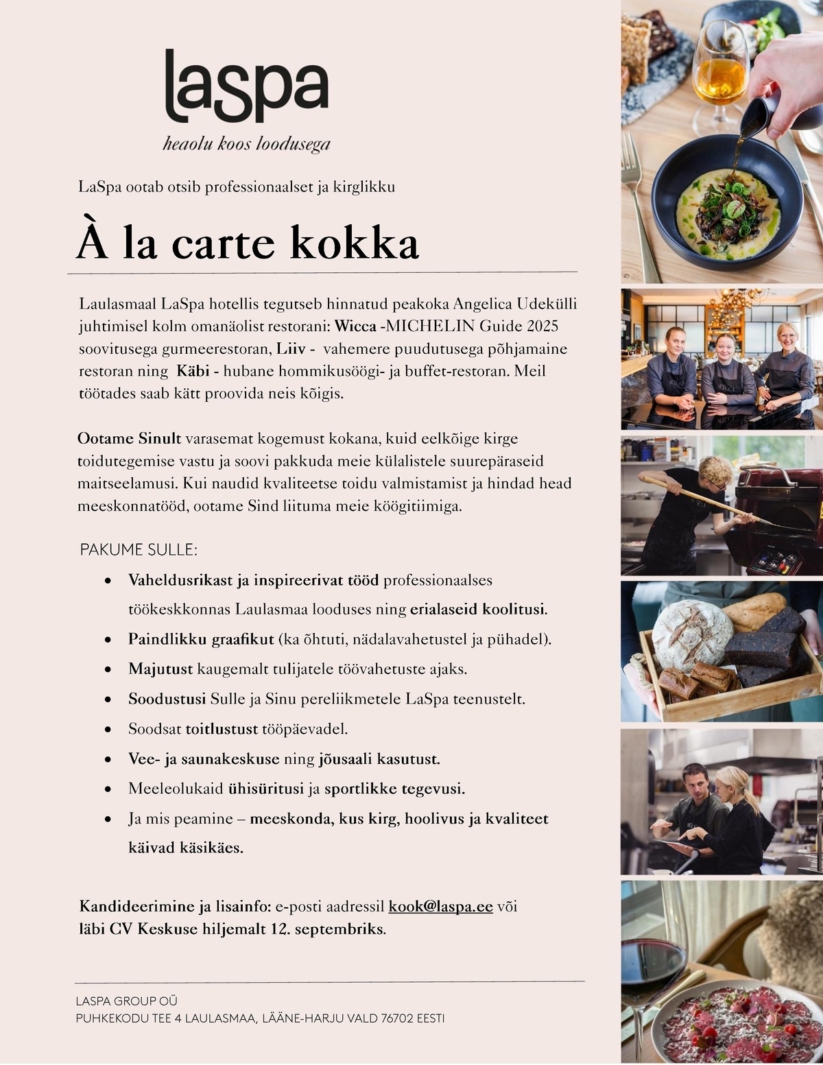 LaSpa Group OÜ À la carte kokk